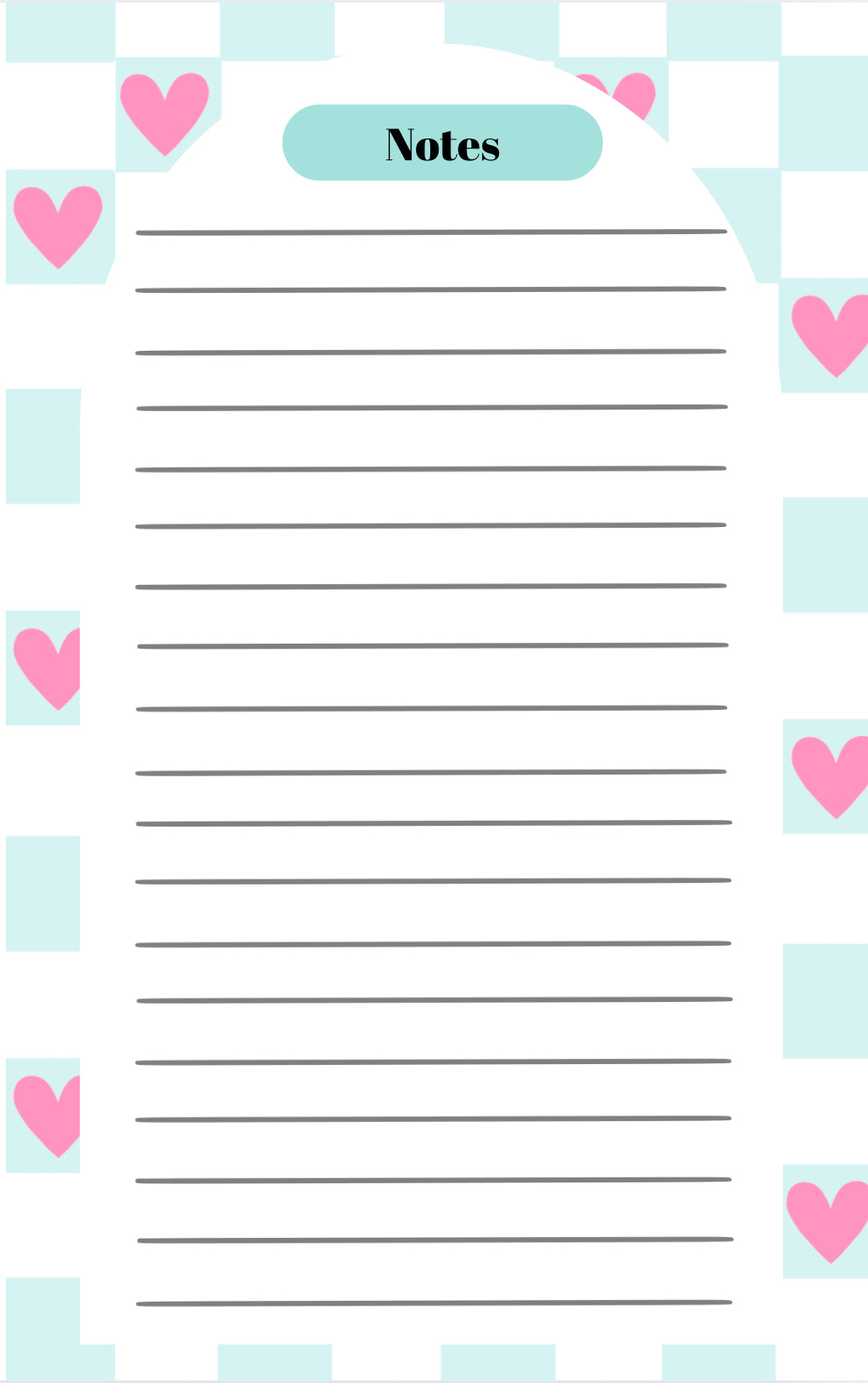 Notepad - Pink/Blue Hearts